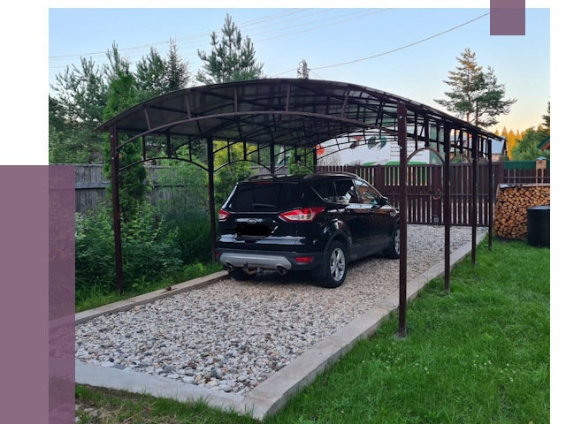 Навесы для автомобиля в Кондопоге от 13045 руб.  | ПРОЛЁТ-Кнп