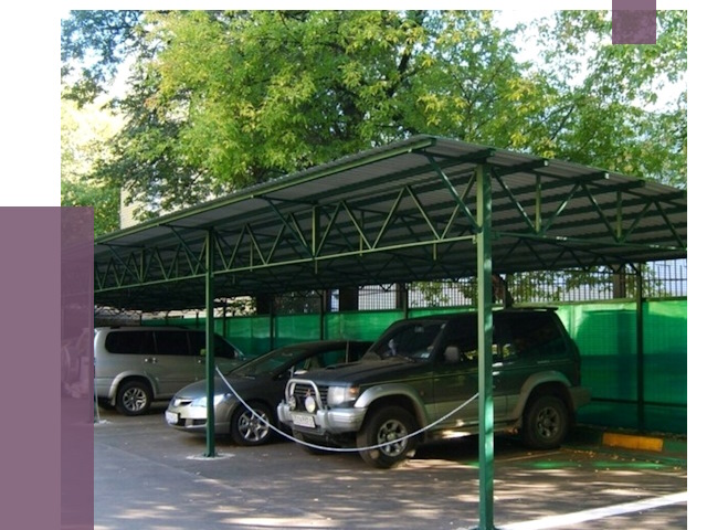 Навесы для парковки в Кондопоге от 79693 руб. заказать | ПРОЛЁТ-Кнп