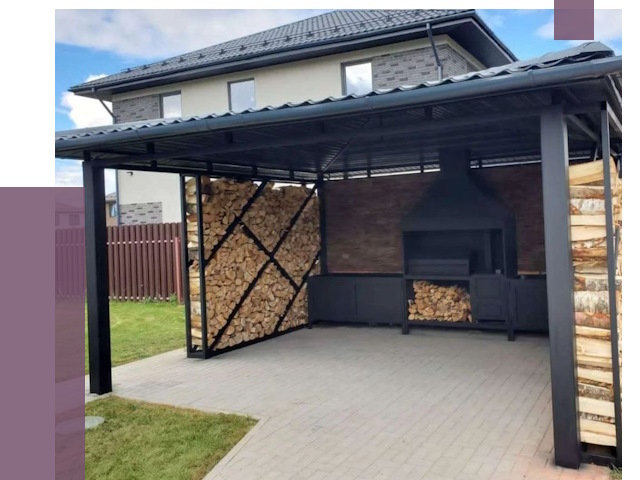 Навесы для барбекю в Кондопоге от 12639 руб. под ключ | ПРОЛЁТ-Кнп