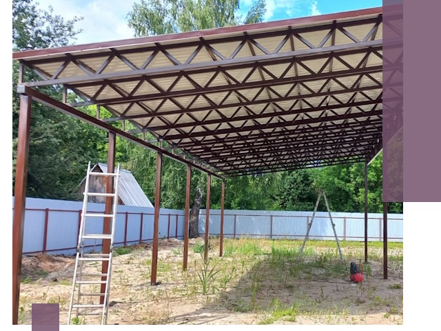 Односкатные навесы под ключ в Кондопоге — изготовление и монтаж