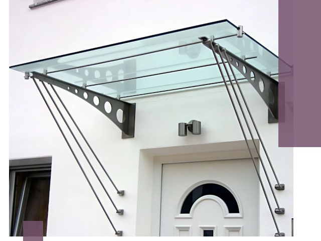 Козырьки над входом под ключ в Кондопоге — изготовление и монтаж