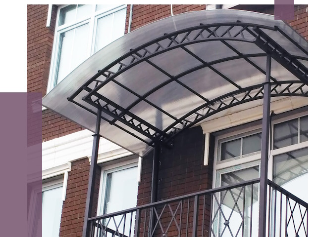 Козырьки над балконом в Кондопоге от 8578 руб. | ПРОЛЁТ-Кнп