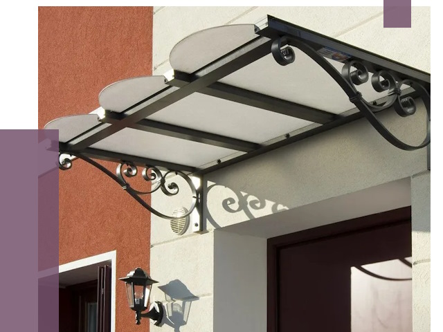 Односкатные козырьки в Кондопоге от 8325 руб.  | ПРОЛЁТ-Кнп