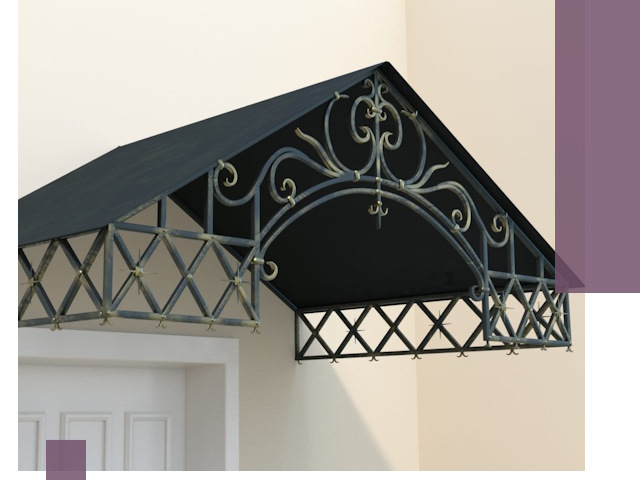 Двускатные металлические козырьки под ключ в Кондопоге