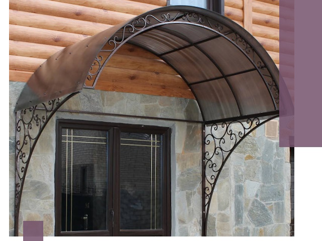 Арочные козырьки под ключ в Кондопоге: изготовление и монтаж